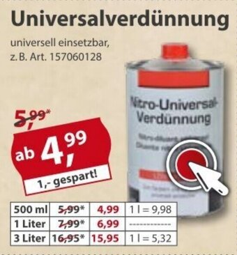 Sonderpreis Baumarkt Universalverdünnung Angebot