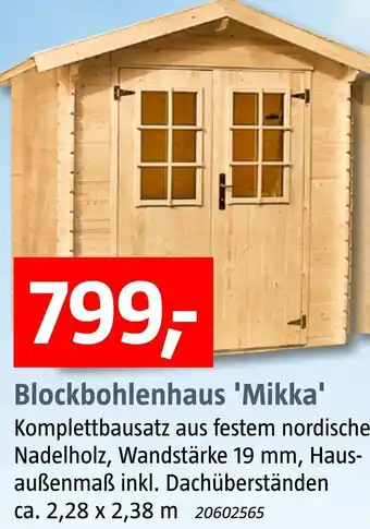 Bauhaus Blockbohlenhaus 'Mikka' Angebot