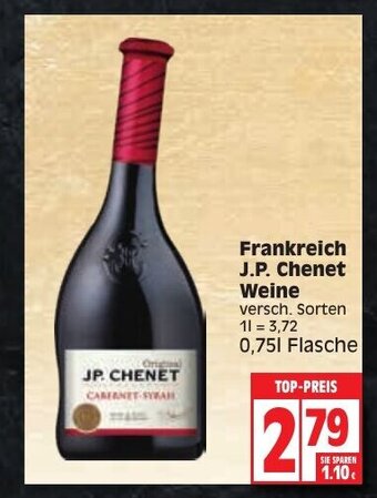 Edeka Frankreich J.P. Chenet Weine 0,75 L Angebot