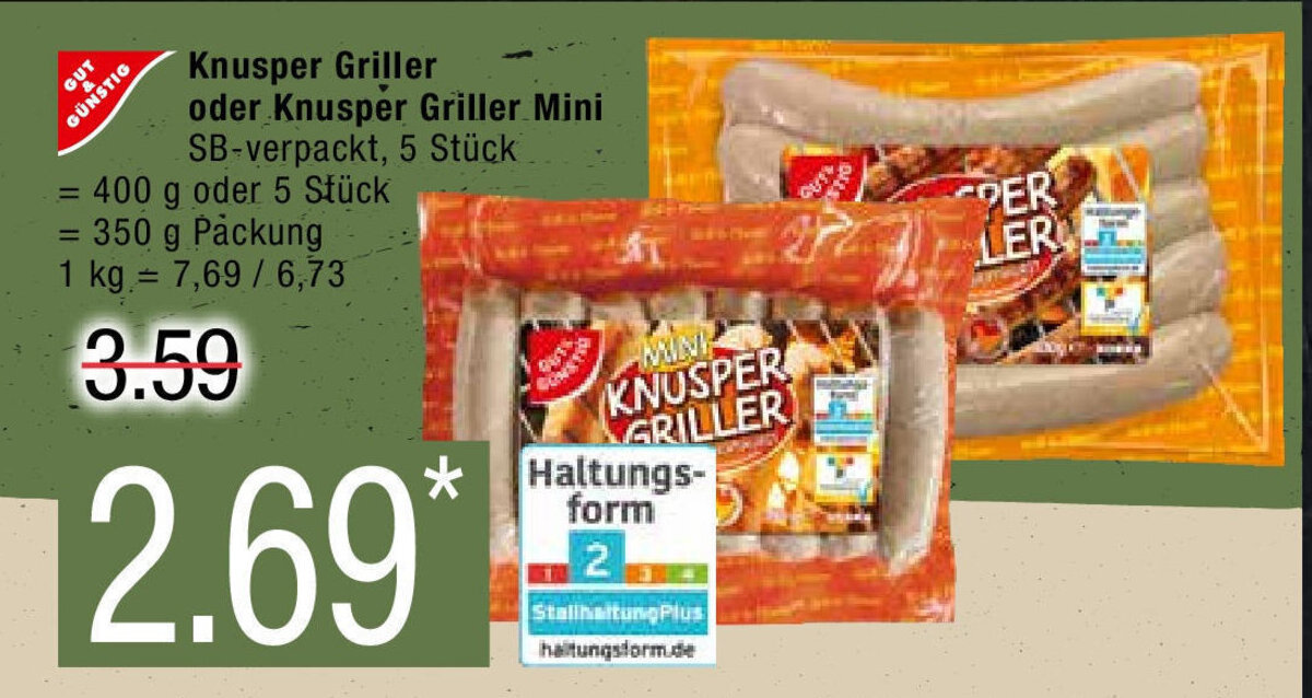 Gut & Gunstig Knusper Griller oder Knusper Griller Mini 400/350g ...