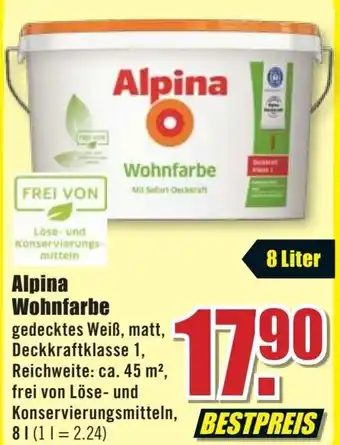 B1 Discount Baumarkt Alpina Wohnfarbe 8 Liter Angebot