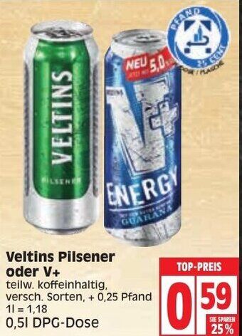 Edeka Veltins Pilsener oder V+ Angebot