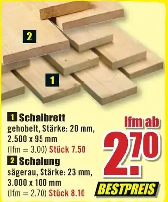 B1 Discount Baumarkt Schalbrett oder Schalung Angebot