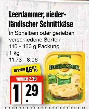 Edeka Frischemarkt Leerdammer, Niederländischer Schnittkäse Angebot