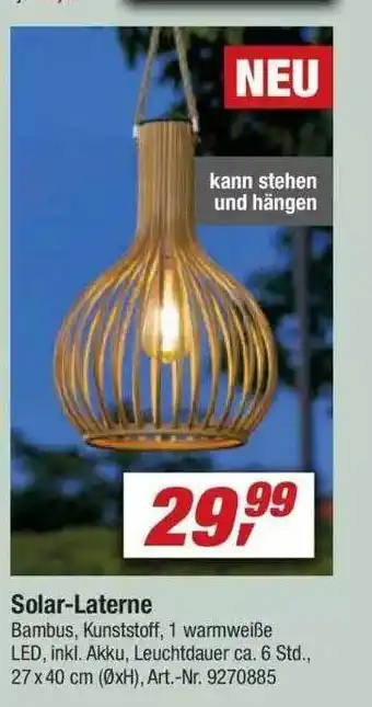 toom Baumarkt Solar-laterne Angebot