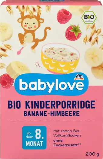 dm drogerie Babylove porridge banane & himbeere ab dem 8. monat Angebot