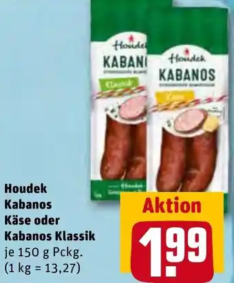 REWE Kaufpark Houdek Kabanos Käse oder Kabanos Klassik 150 g Pckg. Angebot