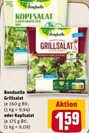 REWE Kaufpark Bonduelle Grillsalat 160 g oder Kopfsalat 175 g Btl. Angebot