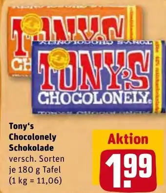 REWE Kaufpark Tony's Chocolonely Schokolade 180 g Tafel Angebot