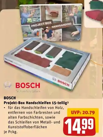 REWE Center Bosch Projekt Box Handschleifen 15-teilig Angebot