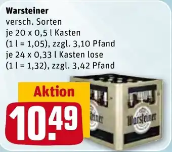 REWE Center Warsteiner 20x0,5L/24x0,33 L Kasten Angebot