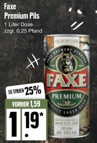 Edeka Faxe Premium Pils 1 Liter Dose Angebot