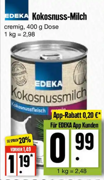 Edeka Edeka Kokosnoss Milch 400 g Dose Angebot