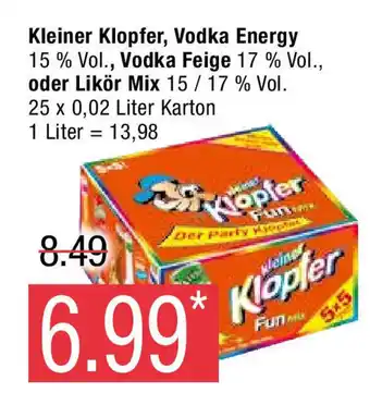 Marktkauf Kleiner Klopfer Fun Mix, Vodka Energy, Vodka Feige o. Likor Mix 25*0.02ml Angebot