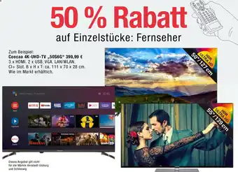 Marktkauf 50% Rabatt auf Einzelstucke: Fernseher Angebot