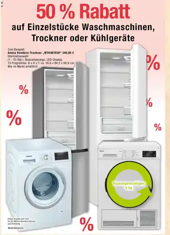Marktkauf 50% Rabatt auf Einzelstucke Waschmaschinen, Trockner o. Kuhlgerate Angebot