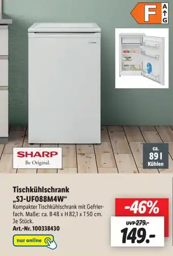 Lidl Sharp Tischgefrierschrank | SJ-UF088M4W Angebot