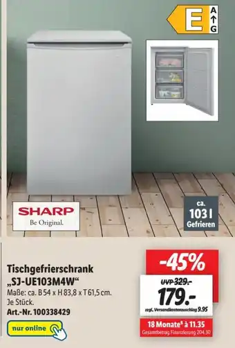 Lidl Sharp Tischgefrierschrank | SJ-UE103M4W Angebot