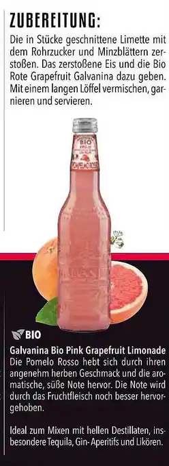 CITTI Markt Galvanina Bio Pink Grapefruit Limonade Angebot