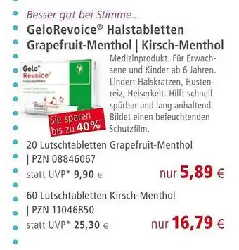 Apotal Gelorevoice Halstabletten Grapefruit-menthol | Kirsch-menthol Angebot