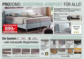 Opti Wohnwelt Boxspringbett Prodomo Basic Angebot