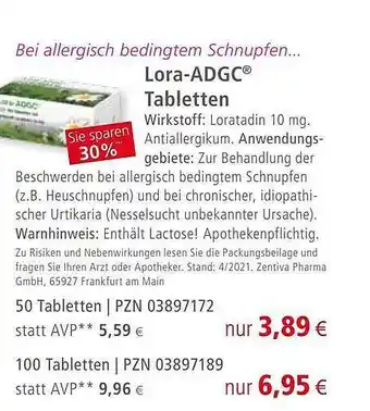 Apotal Lora-adgc Tabletten Angebot