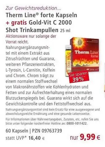 Apotal Therm Line Forte Kapseln + Gold-vit C 2000 Shot Trinkampullen Angebot