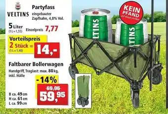 Thomas Philipps Veltins Partyfass Oder Faltbarer Bollerwagen Angebot