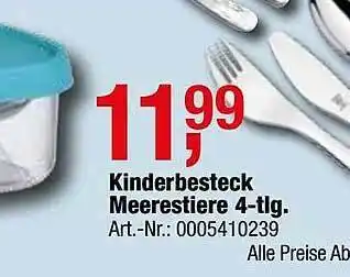 Opti Wohnwelt Kinderbesteck Meerestiere 4-tlg Angebot