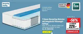 Lidl F.A.N. 7-Zonen-Boxspring-Matratze mit integrierter Thermogelauflage Angebot