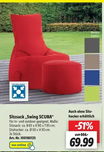 Lidl Sitzsack Swing SCUBA Angebot