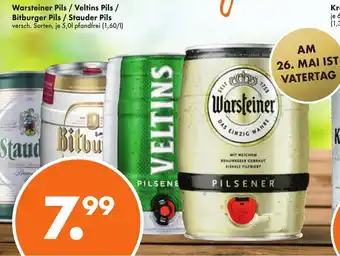 Trink und Spare Warsteiner Pils/Veltins Pils/Bitburger Pils/Stauder Pils 5L Angebot