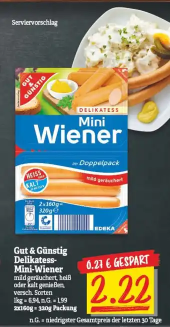 NP Discount Gut & Gunstig Delikatess-Mini-Wiener 320g Angebot