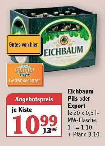 Globus Eichbaum Pils Oder Export Angebot