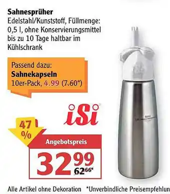 Globus Sahnesprüher Angebot