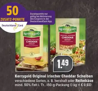 Edeka Neukauf Kerrygold Original Irischer Cheddar Scheiben oder Reibekäse 150 g Packung Angebot