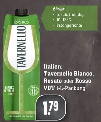 Edeka Neukauf Italien: Tavernello Bianco, Rosato oder Rosso VDT 1 L Packung Angebot