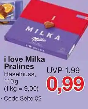 Jawoll I Love Milka Pralines Angebot