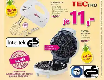 KODi Handmixer Waffel-automat Tectro Angebot