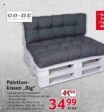 Selgros Go-de Palettenkissen „big“ Angebot