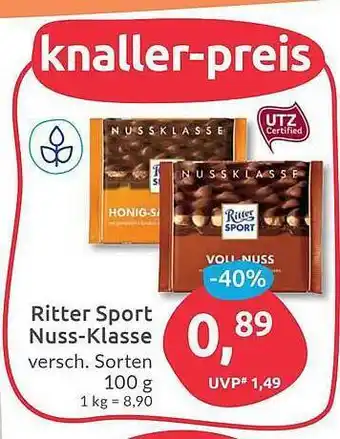 Budni Ritter Sport Nuss-klasse Angebot