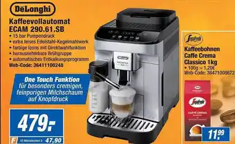 Expert Delonghi Kaffeevollautomat Ecam 290.61.sb Kaffeebohnen Caffee Crema Classico 1kg Segafredo Angebot