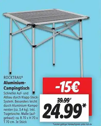 Lidl Rocktrail Aluminium-campingtisch Angebot