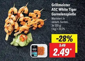 Lidl Grillmeister Asc White Tiger Garnelenspieße Angebot