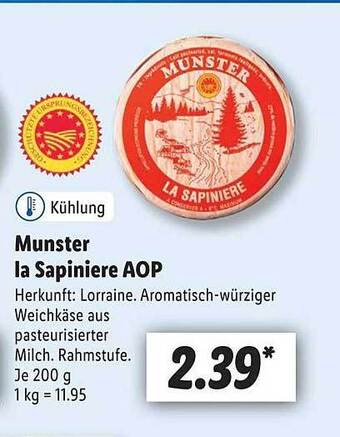 Lidl Munster La Sapiniere Aop Angebot