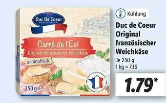 Lidl Duc De Coeur Original Französischer Weichkäse Angebot