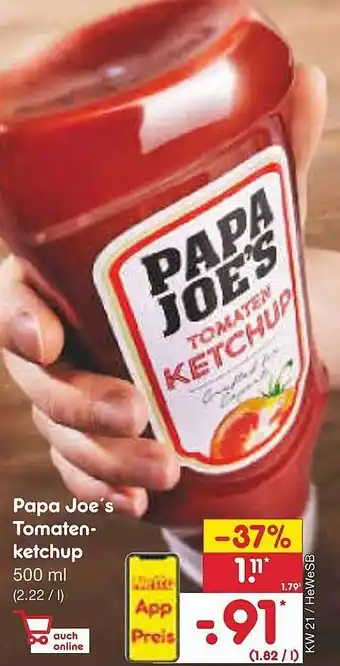 Netto Marken-Discount Papa Joe's Tomaten Ketchup Angebot