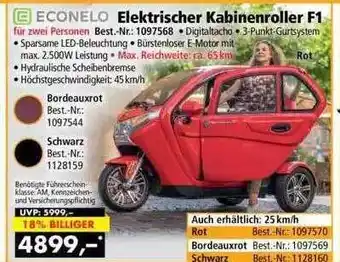 Norma24 Econelo Elektrischer Kabinenroller F1 Angebot