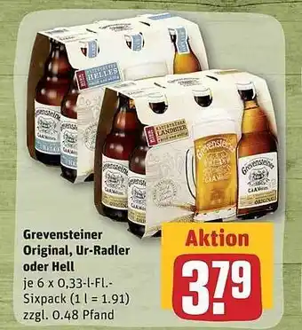 REWE Grevensteiner Original, Ur-radler Oder Hell Angebot