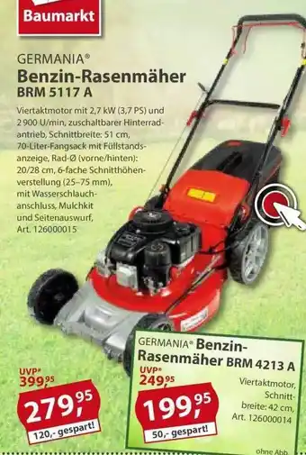 Sonderpreis Baumarkt Germania Benzin-rasenmäher Brm 5117 A Angebot